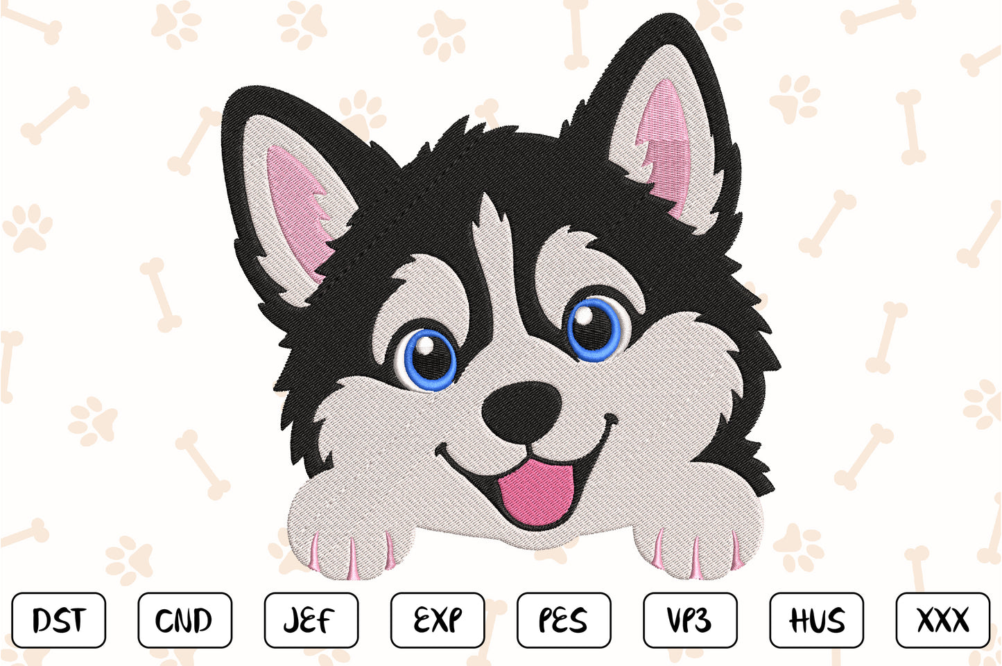 Cute Dog Patch Embroidery Design, Adorable Sitting Puppy Machine Embroidery Pattern, Kawaii Dog Patch Design