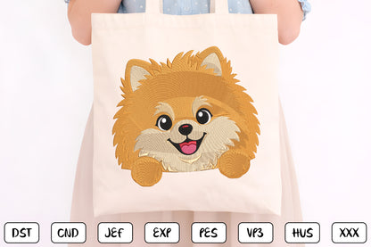 Cute Puppy Peeking 1 Embroidery Design, Adorable Golden Puppy Machine Embroidery Pattern, Kawaii Dog Face Embroidery Design
