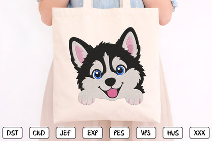 Cute Dog Patch Embroidery Design, Adorable Sitting Puppy Machine Embroidery Pattern, Kawaii Dog Patch Design