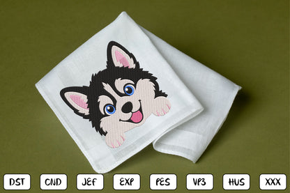 Cute Dog Patch Embroidery Design, Adorable Sitting Puppy Machine Embroidery Pattern, Kawaii Dog Patch Design
