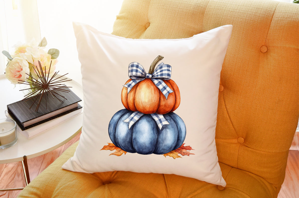 Purple Gingham Halloween Watercolor Clipart Spooky PNG Bundle