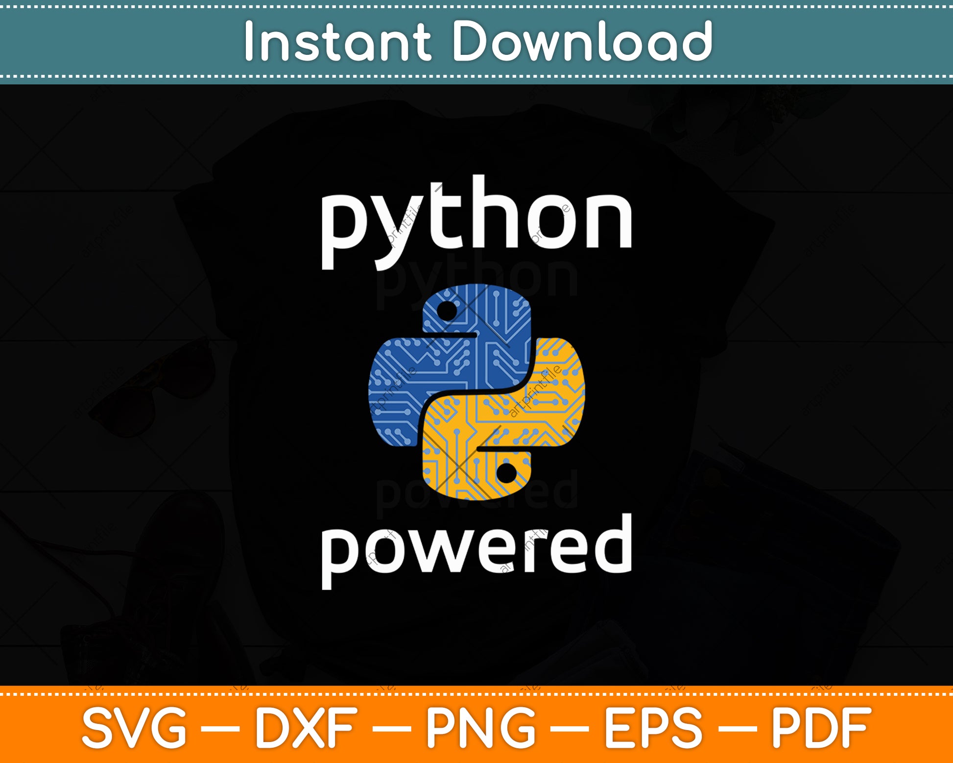 Python Powered Logo Programming Language Svg Digital Cutting File ...