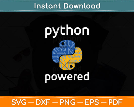 Python Powered Logo Programming Language Svg Digital Cutting File