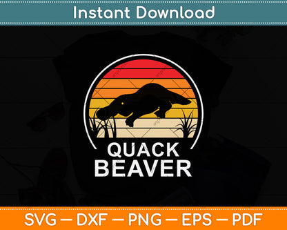 Quack Beaver Vintage Lover Svg Png Dxf Digital Cutting File