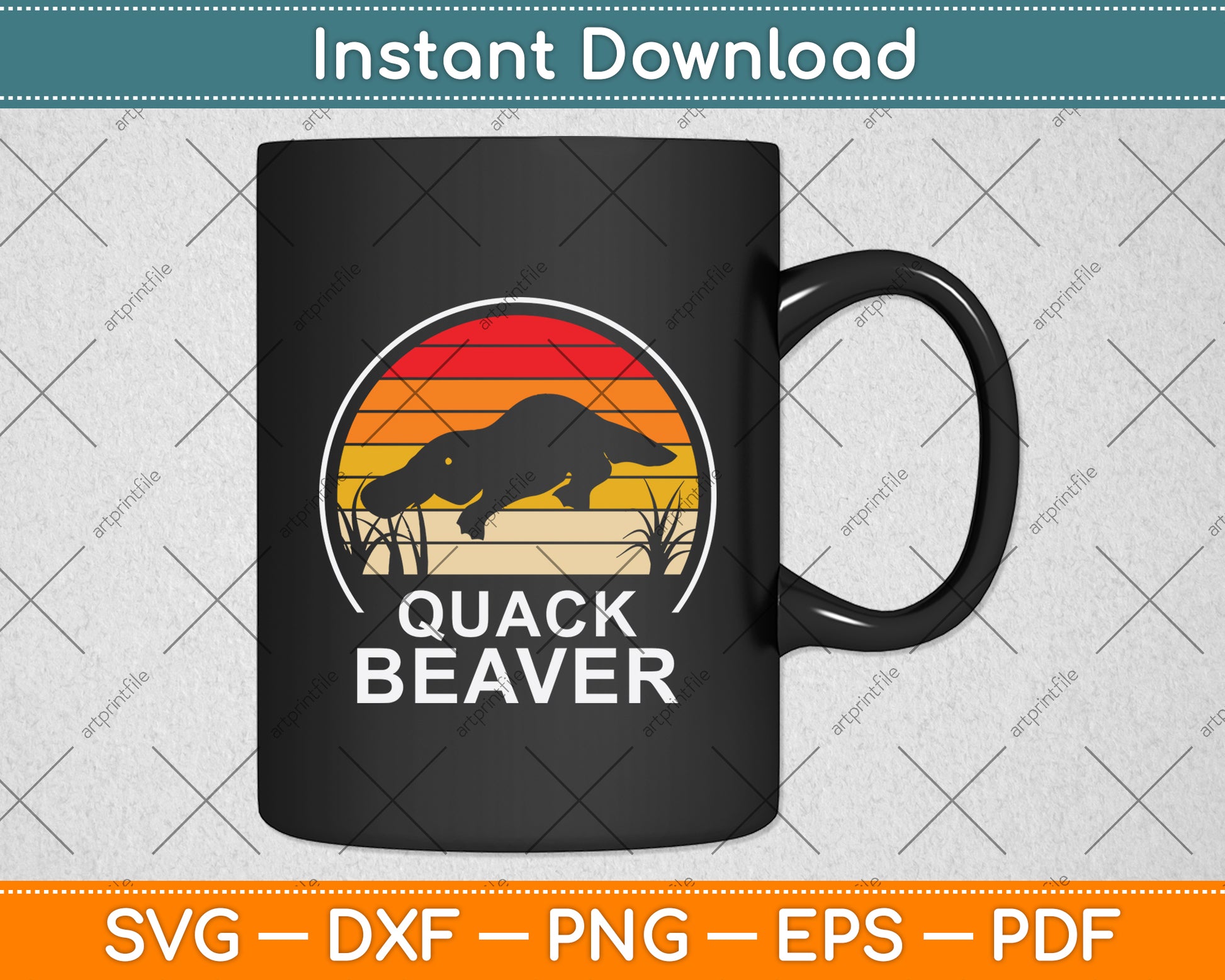 Quack Beaver Vintage Lover Svg Png Dxf Digital Cutting File