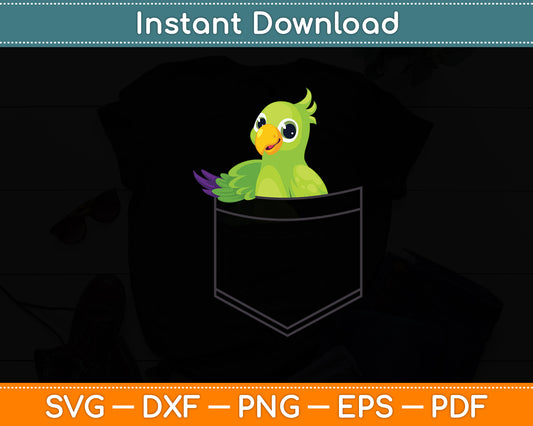 Quaker Parrot In a Pocket Funny Svg Digital Cutting File