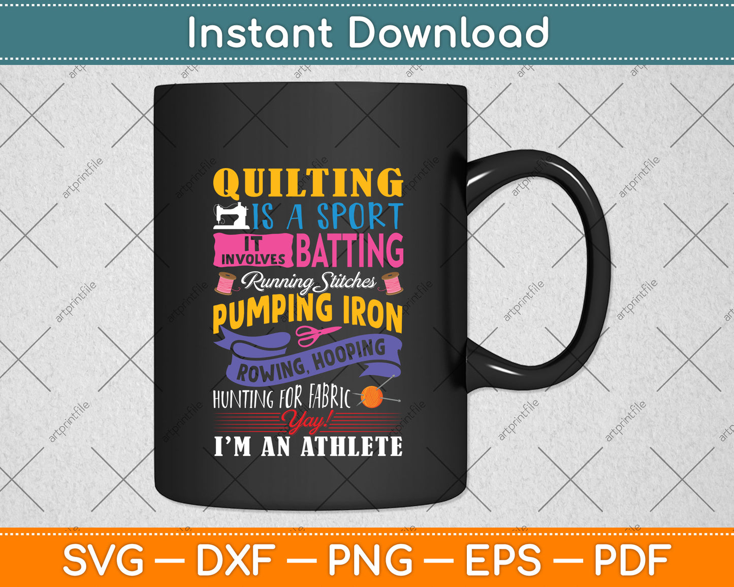 Quilting Is A Sport Funny Quilt Sayings Sewer Quilter Svg Png Dxf Digital Cutting File