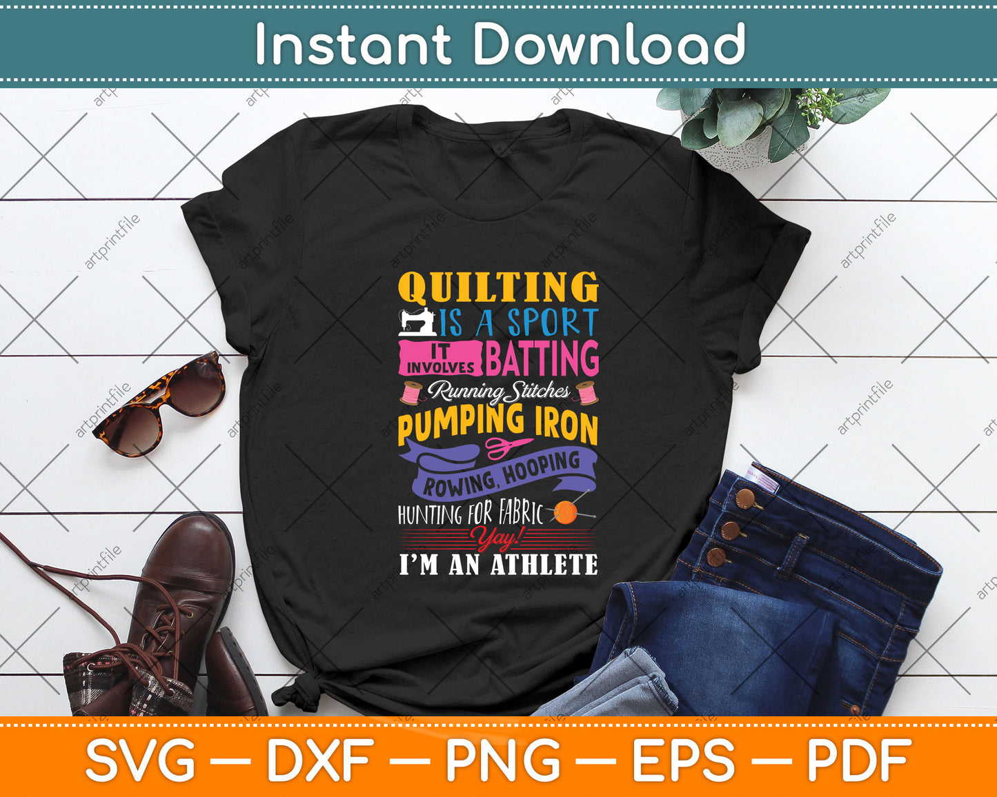 Quilting Is A Sport Funny Quilt Sayings Sewer Quilter Svg Png Dxf Digital Cutting File