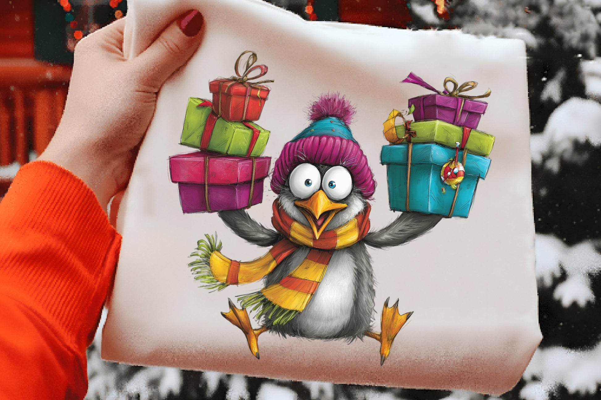 Quirky Christmas Animals Clipart PNG
