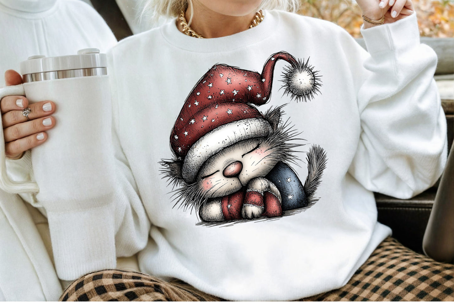 Quirky Christmas Cat Clipart PNG Bundle