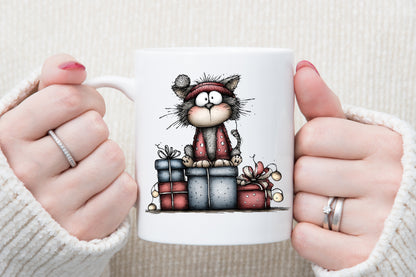 Quirky Christmas Cat Clipart PNG Bundle