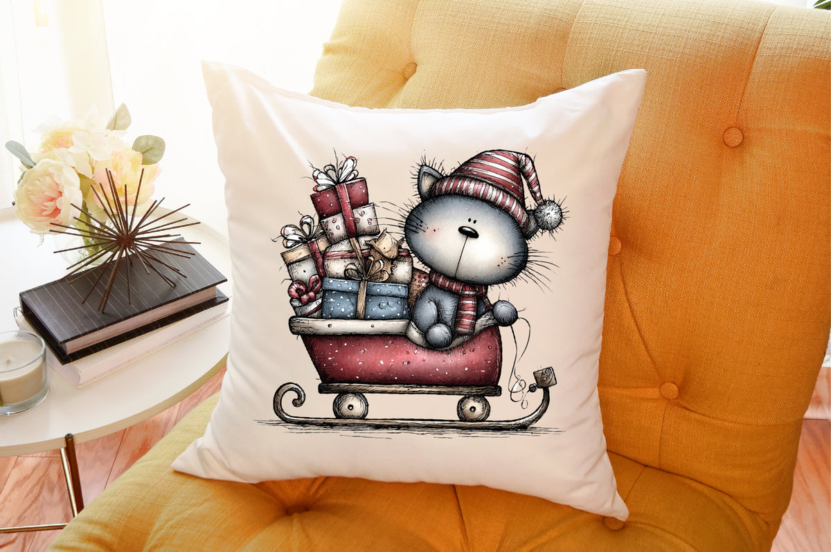Quirky Christmas Cat Clipart PNG Bundle