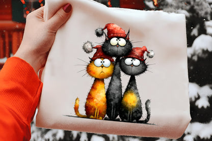 Quirky Christmas Cat Gang Clipart PNG