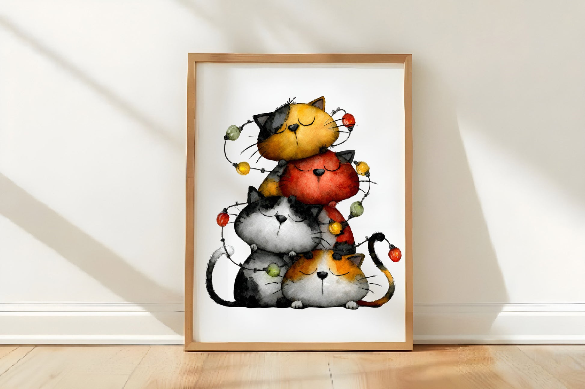 Quirky Christmas Cat Gang Clipart PNG