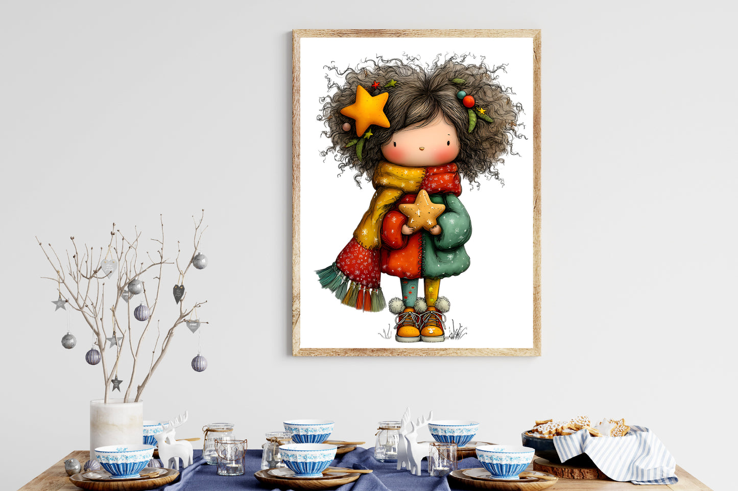 Quirky Christmas Cute Girl Clipart PNG Sublimation