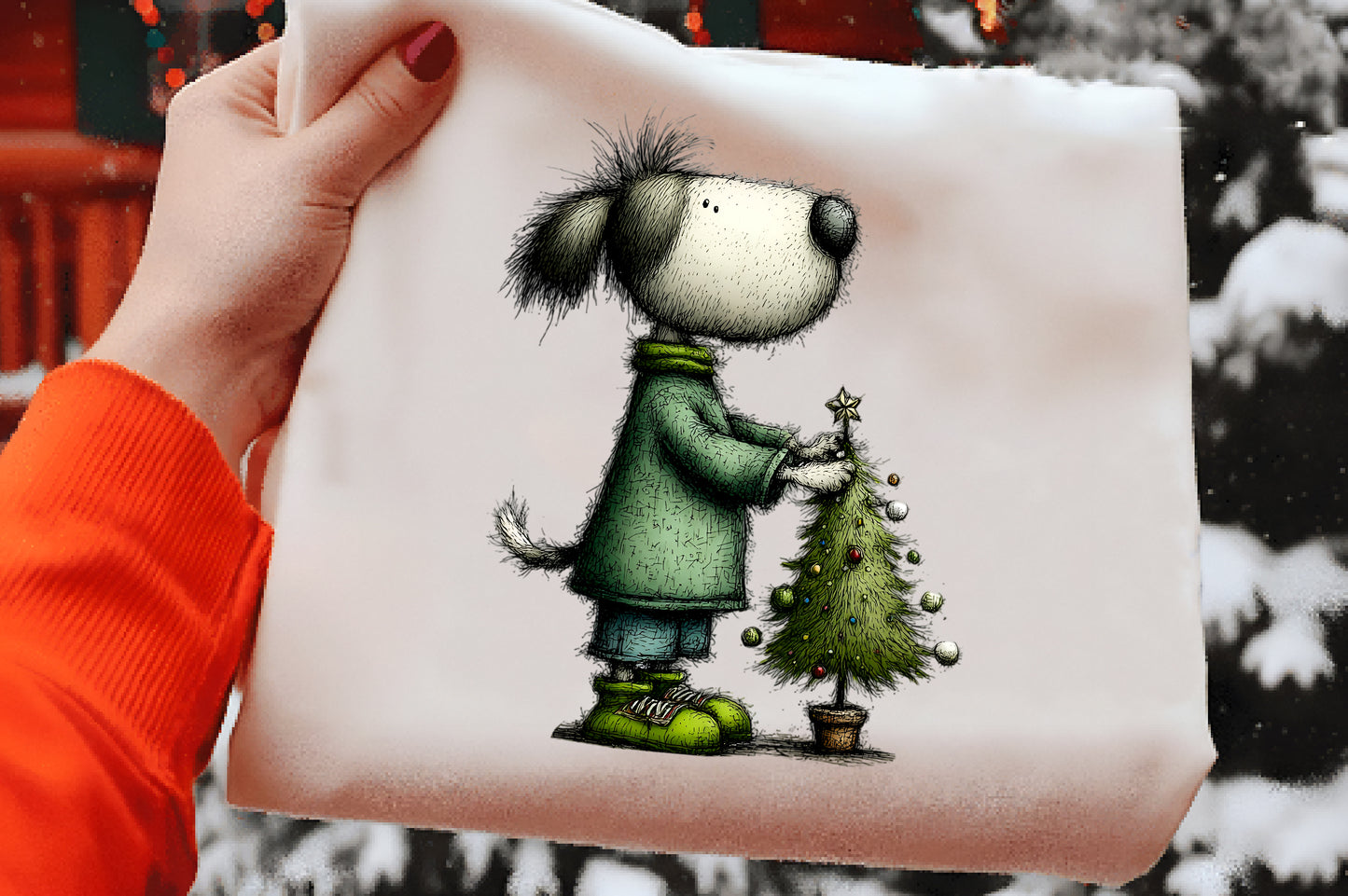 Quirky Christmas Dog Clipart PNG Bundle | Cute Watercolor Holiday Dog Clipart | Festive Christmas Puppy PNG