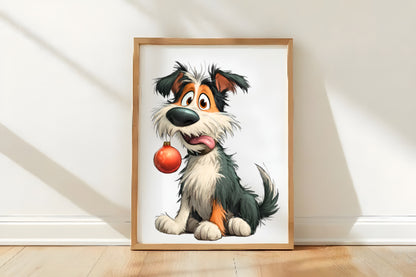 Quirky Christmas Dog Clipart PNG Bundle | Cute Watercolor Holiday Dog Clipart | Festive Christmas Puppy PNG