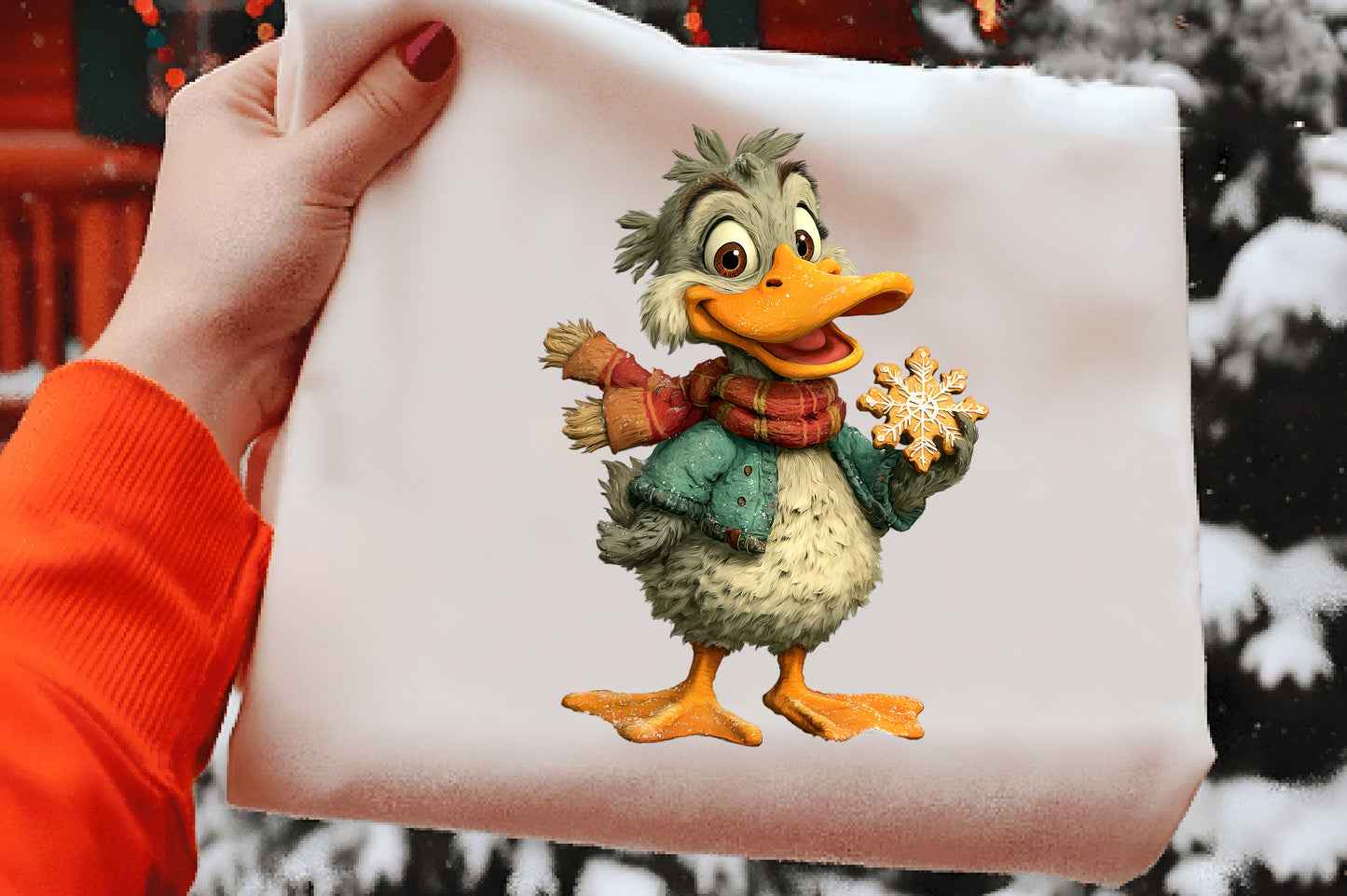Quirky Christmas Duck Clipart PNG Bundle | Cute Watercolor Holiday Duck Clipart | Festive Winter Duck PNG