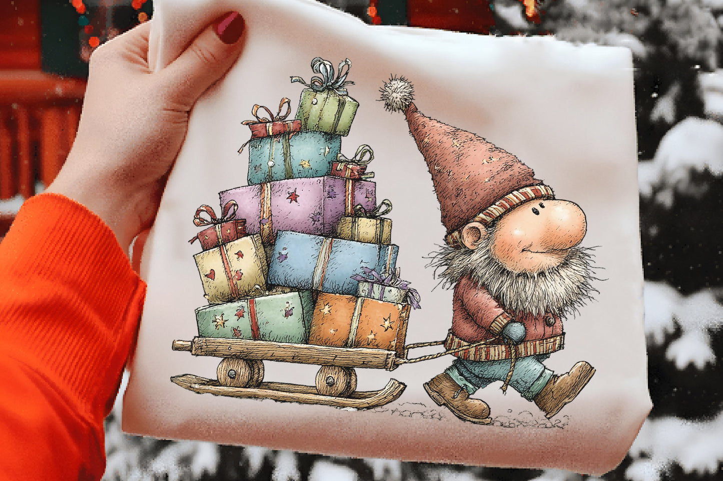 Quirky Christmas Dwarfs Clipart PNG Bundle | Cute Watercolor Holiday Dwarf Clipart | Festive Nordic Gnomes