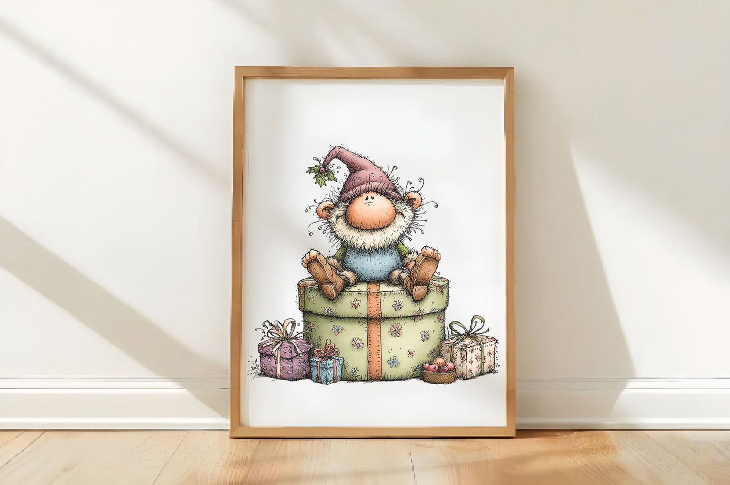Quirky Christmas Dwarfs Clipart PNG Bundle | Cute Watercolor Holiday Dwarf Clipart | Festive Nordic Gnomes