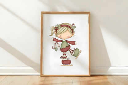 Quirky Christmas Elf Clipart PNG Bundle | Cute Watercolor Holiday Elf Clipart
