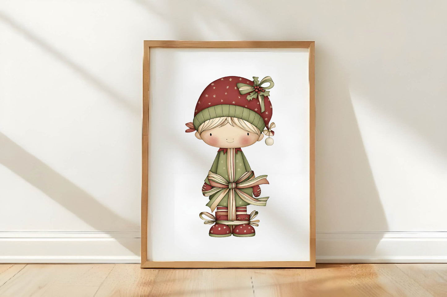 Quirky Christmas Elf Clipart PNG Bundle | Whimsical Watercolor Holiday Elf PNG | Cute Christmas Clipart