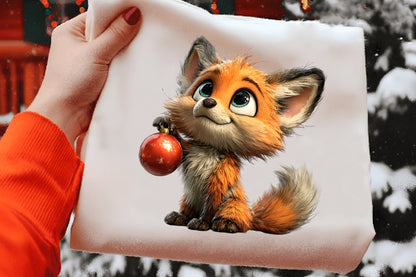 Quirky Christmas Fox Clipart PNG Bundle | Cute Watercolor Holiday Fox Clipart | Festive Woodland Fox PNG
