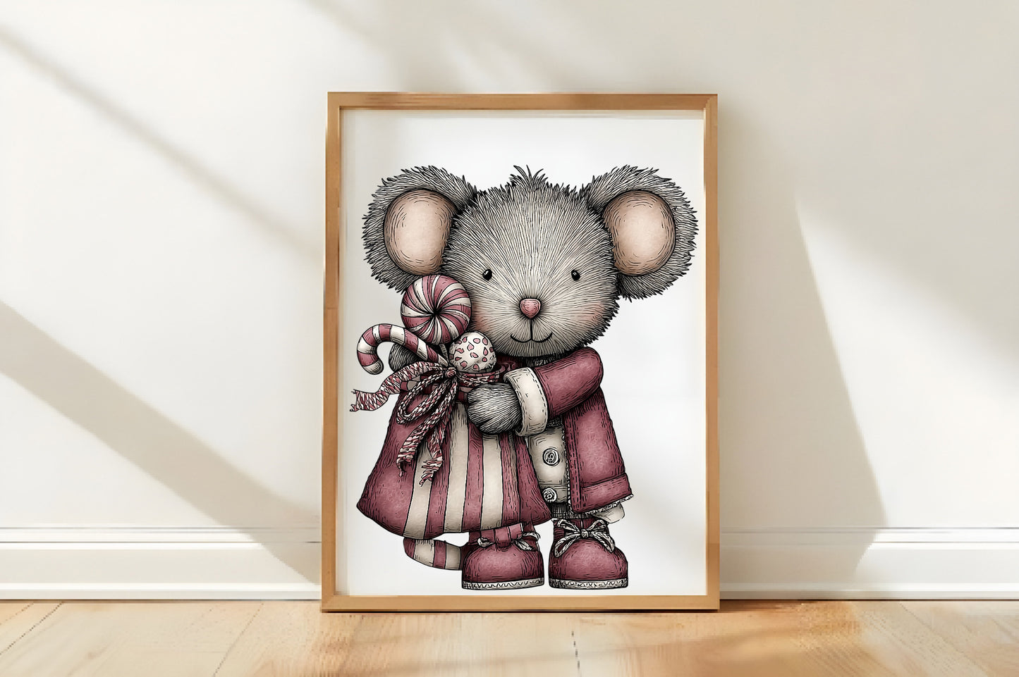 Quirky Christmas Mouse Clipart PNG