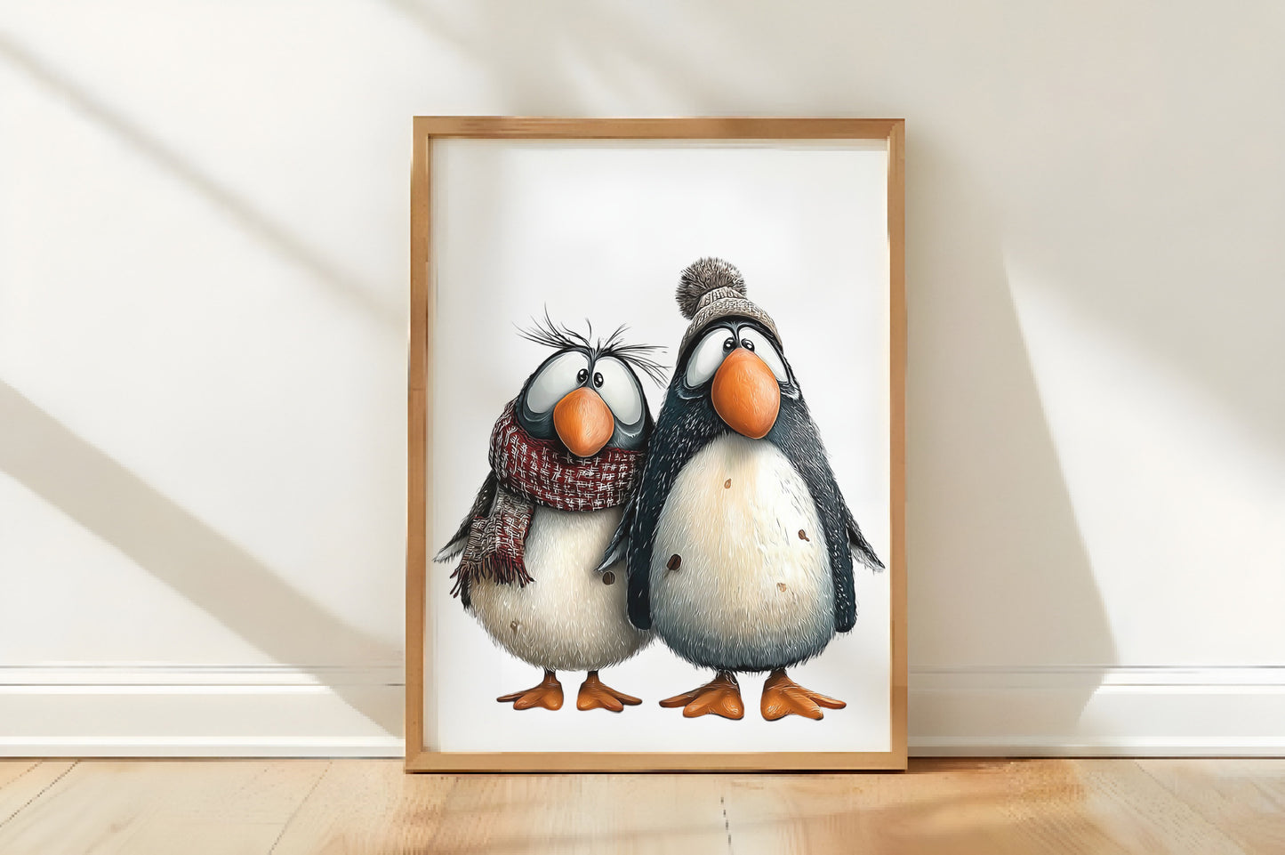 Quirky Christmas Penguin Couple Clipart PNG Bundle | Cute Watercolor Holiday Penguin Couple | Romantic Winter PNG