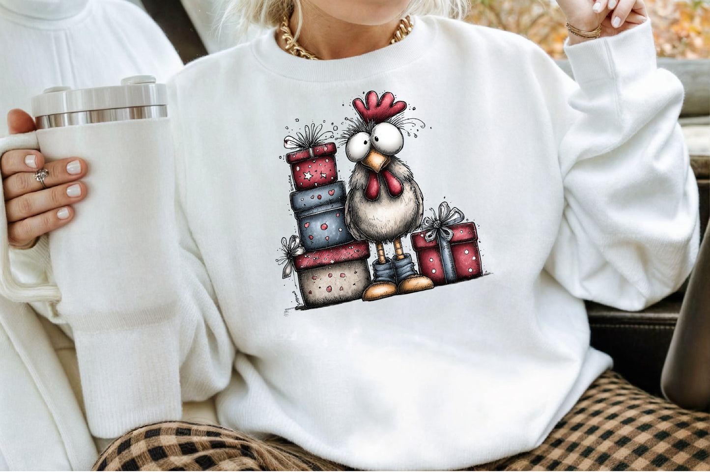 Quirky Christmas Rooster Clipart PNG Bundle