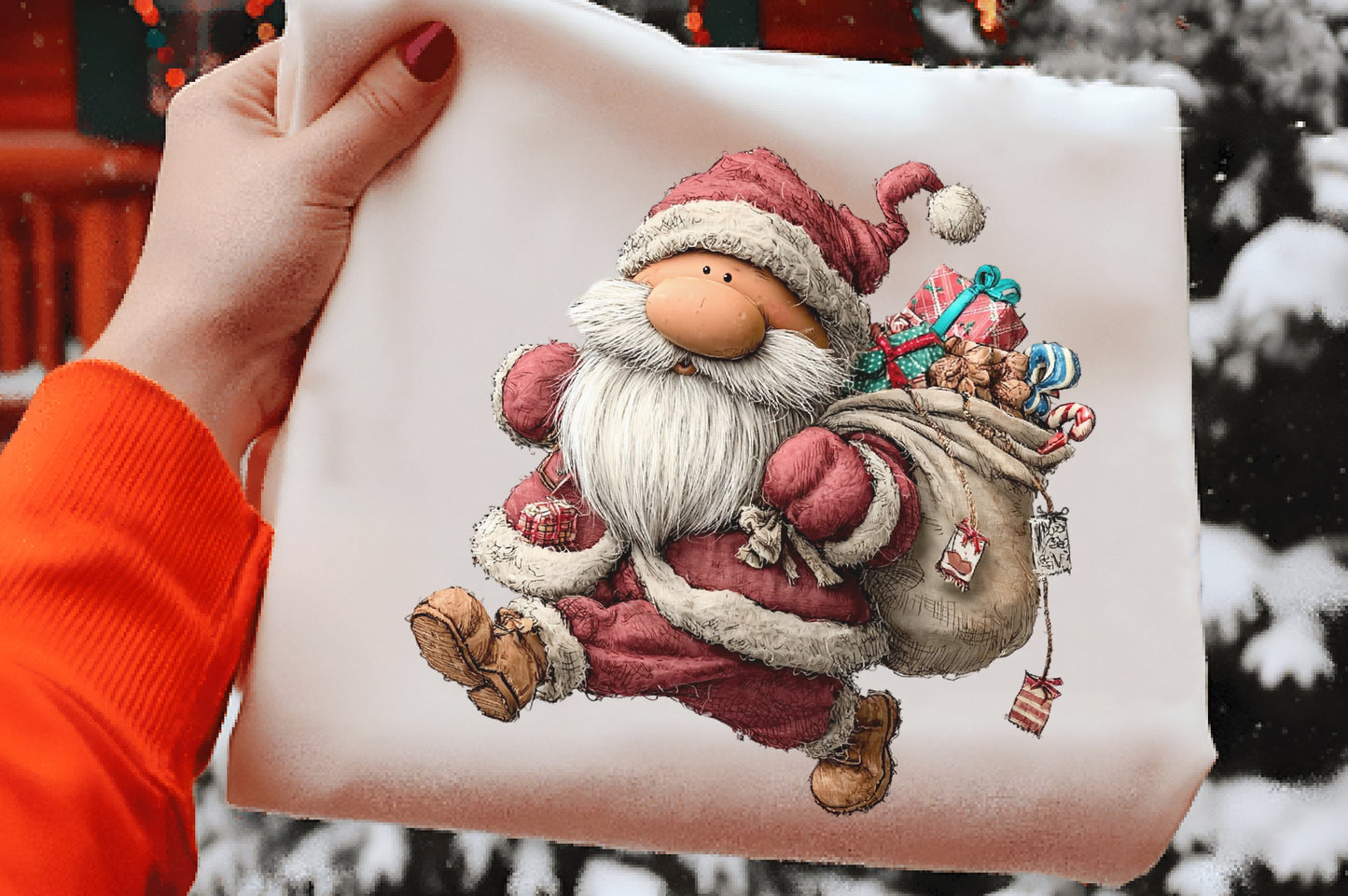 Quirky Christmas Santas Clipart PNG Bundle | Cute Watercolor Holiday Santa Claus Clipart | Festive Santa PNG