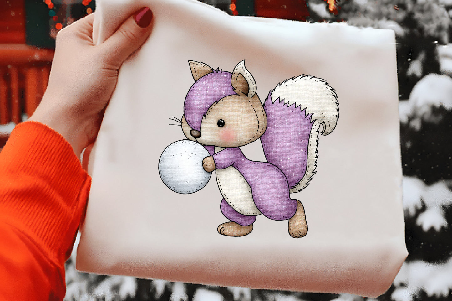 Quirky Christmas Squirrel Clipart PNG