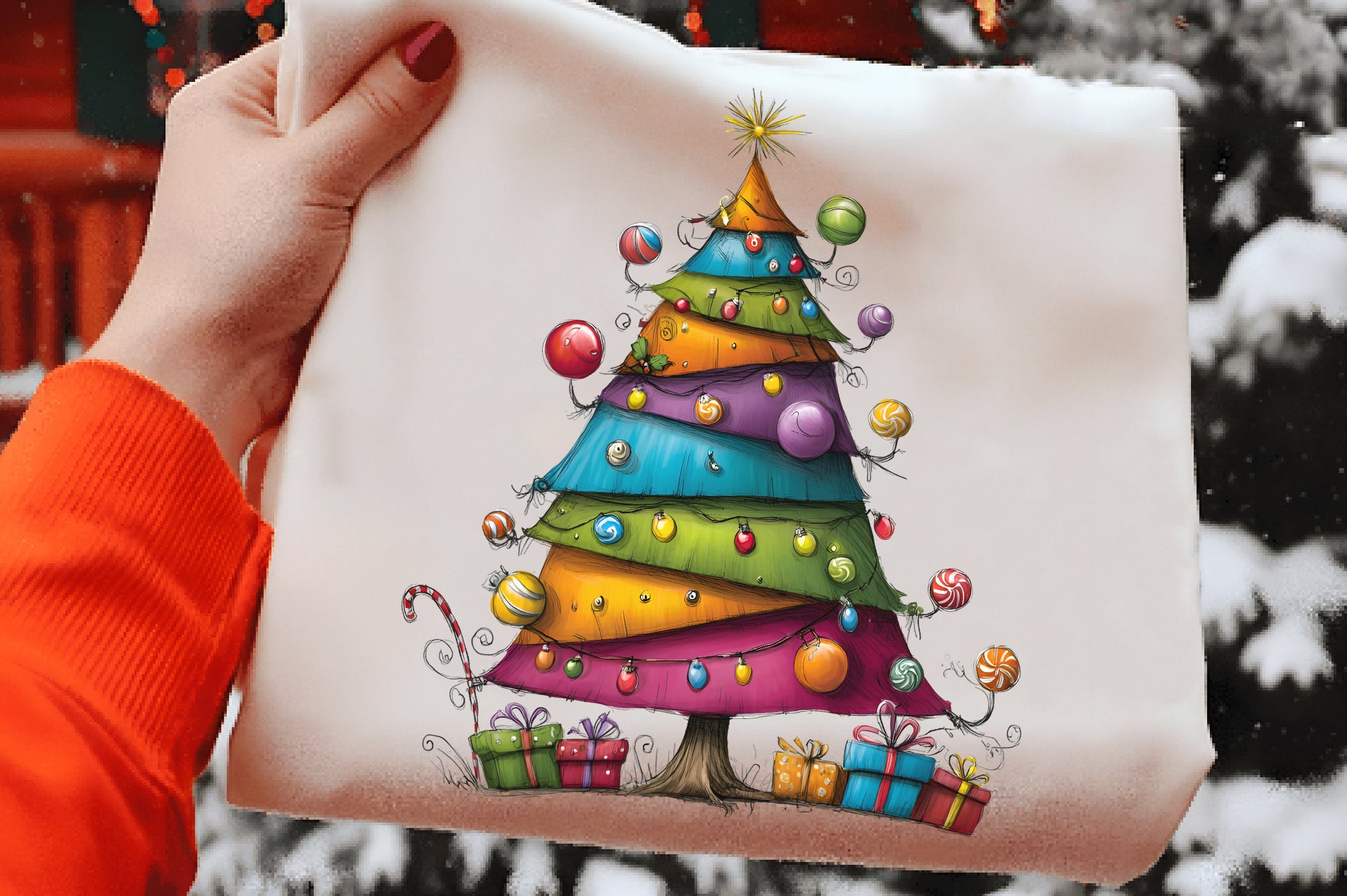 Quirky Christmas Tree Clipart PNG