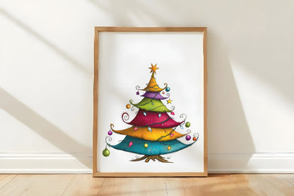 Quirky Christmas Tree Clipart PNG