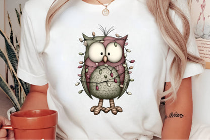 Quirky Funny Christmas Owl Clipart PNG Cute Holiday Owl Designs