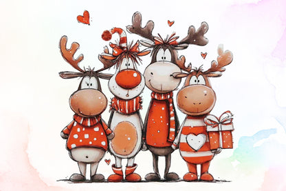 Funny Christmas Reindeer PNG