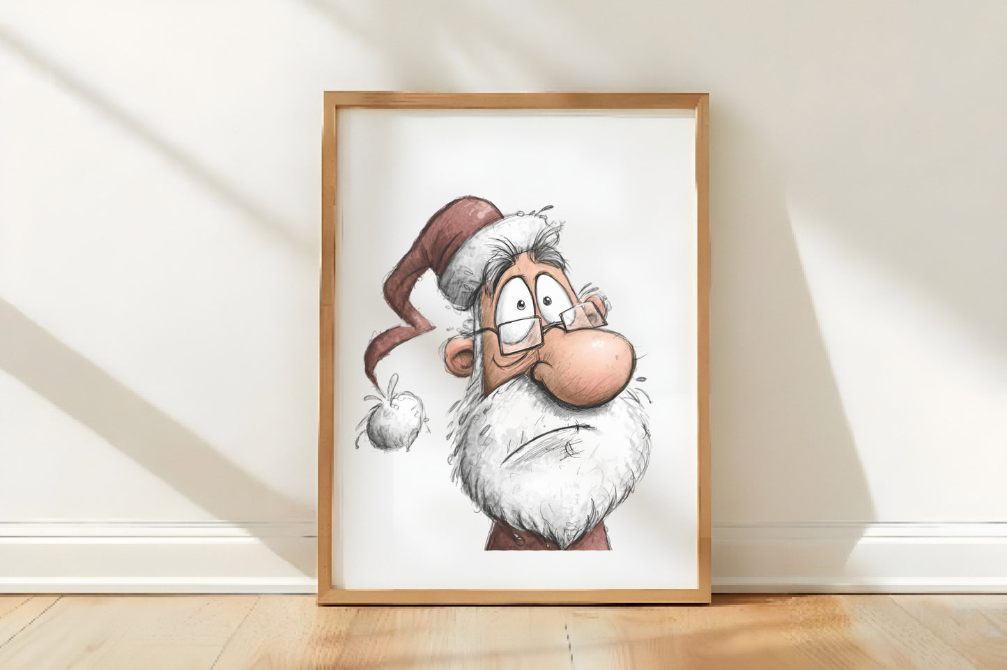 Quirky Funny Santa Claus Face Clipart PNG