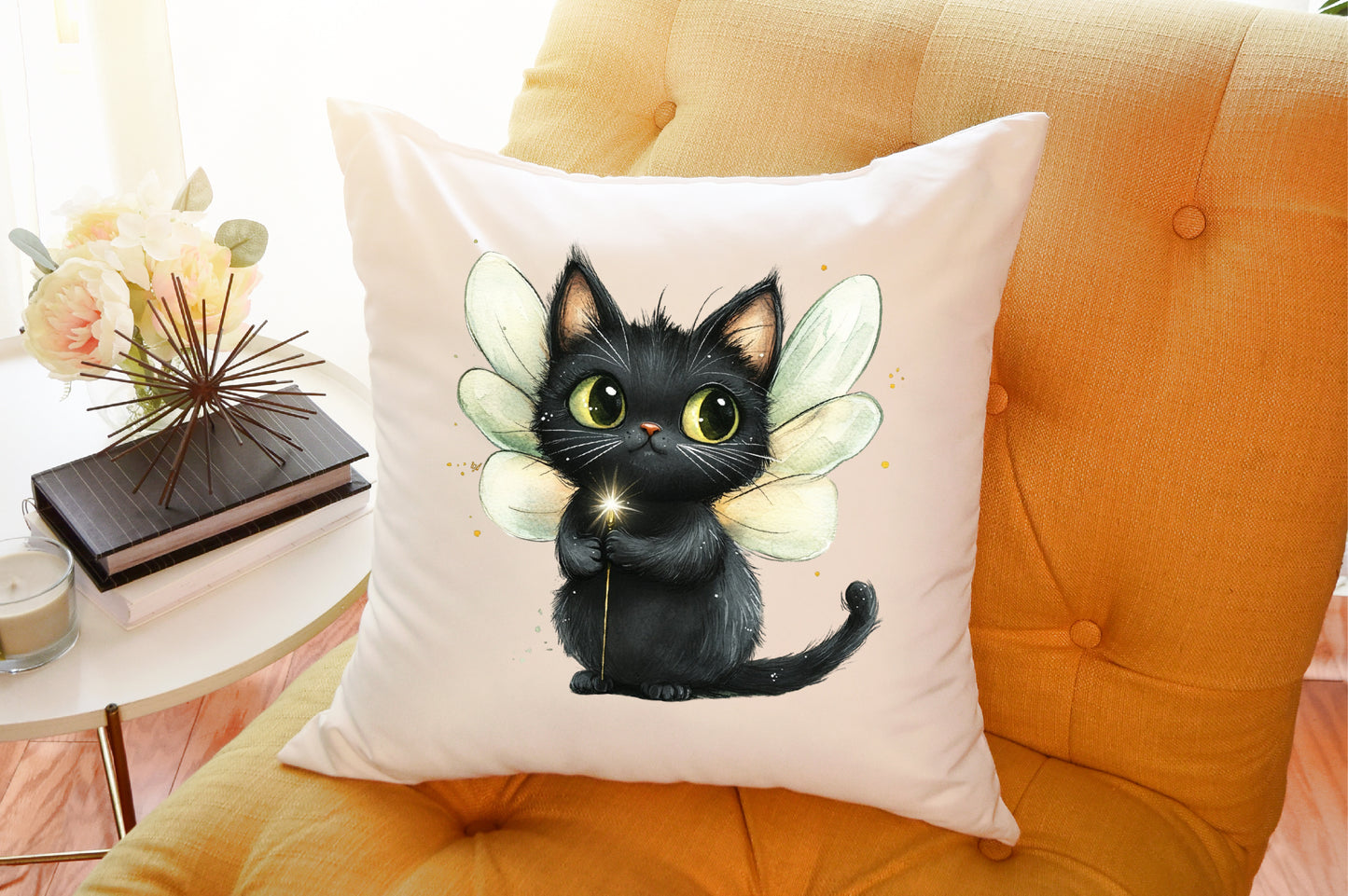 Quirky Halloween Cat Watercolor Clipart Cute Spooky PNG Bundle