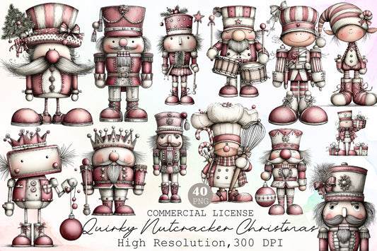 Quirky Nutcracker Christmas Clipart PNG
