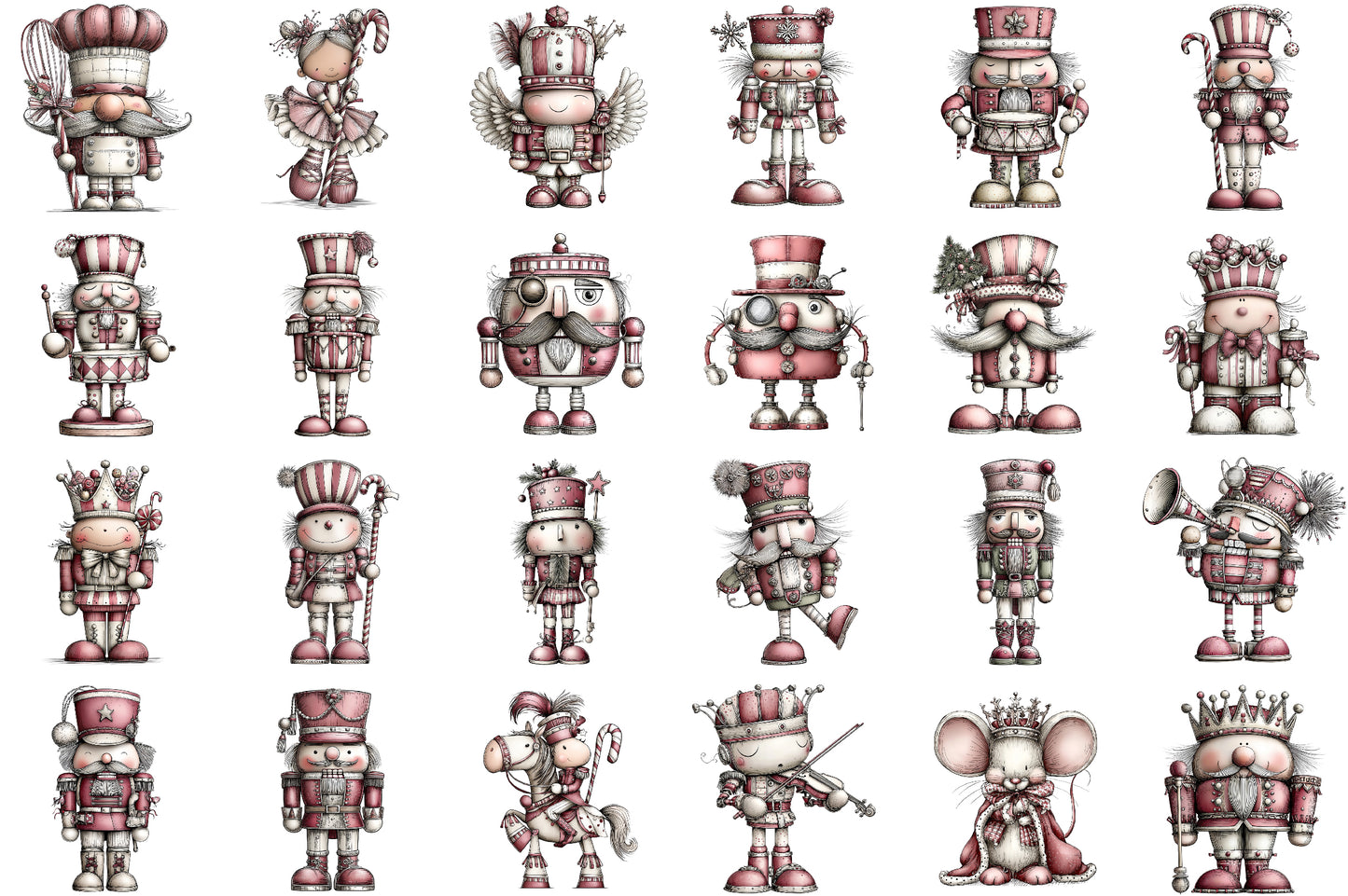 Quirky Nutcracker Christmas Clipart PNG