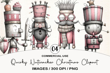 Quirky Nutcracker Christmas Clipart PNG