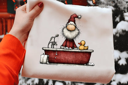Quirky Santa Claus Clipart PNG Bundle | Cute Watercolor Funny Santa Christmas Clipart