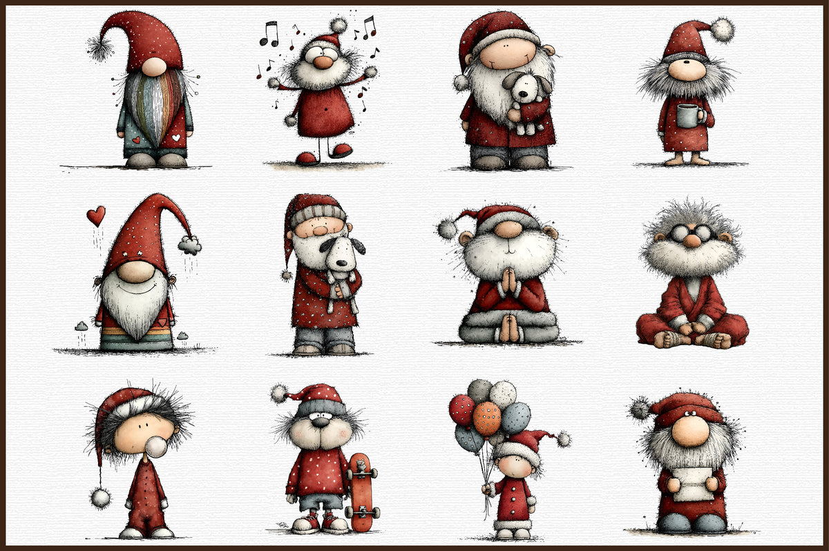 Quirky Santa Claus Christmas Clipart PNG