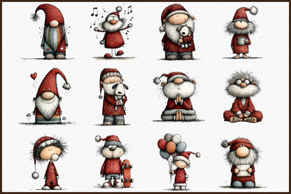 Quirky Santa Claus Christmas Clipart PNG