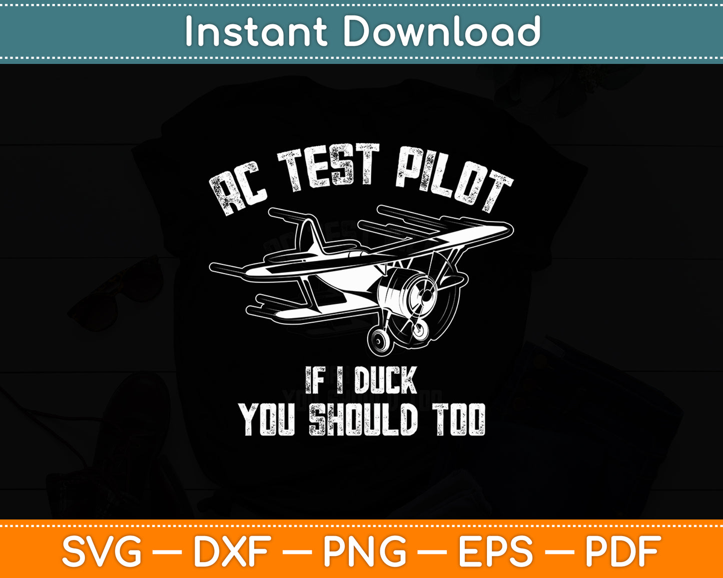 RC Pilot Airplane Aircraft Drone Funny Svg Png Dxf Digital Cutting File