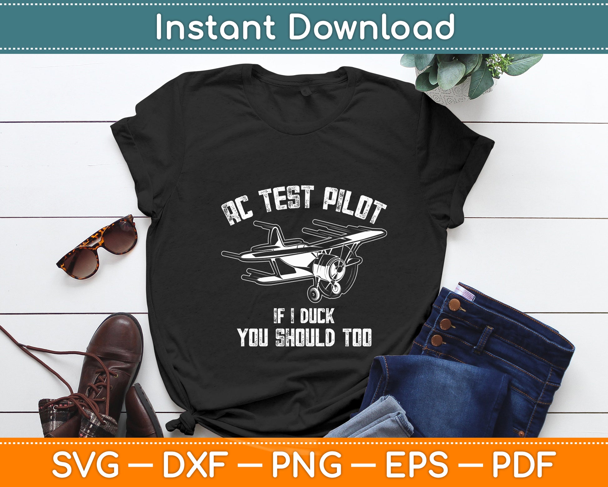RC Pilot Airplane Aircraft Drone Funny Svg Png Dxf Digital Cutting File