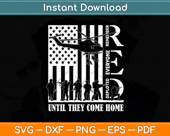 RED Friday Remember Everyone Deployed US Flag Army Vintage Svg Digital Cutting File