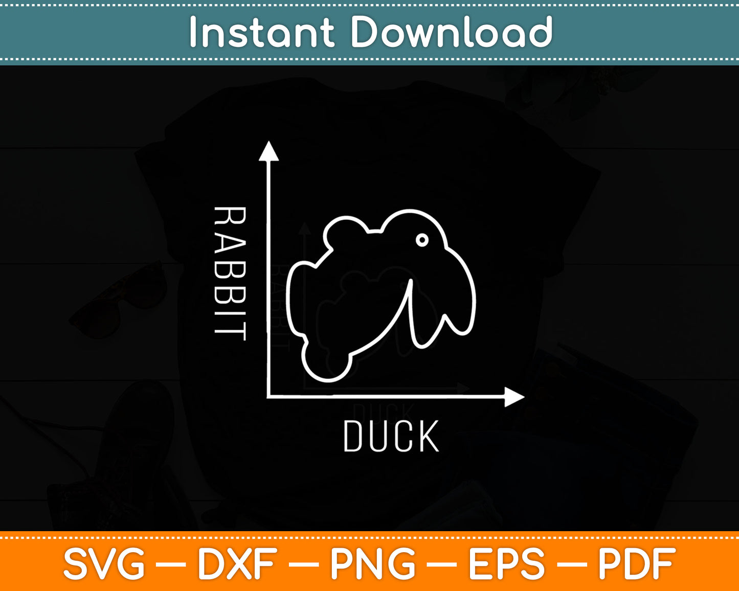 Rabbit Duck Svg Digital Cutting File