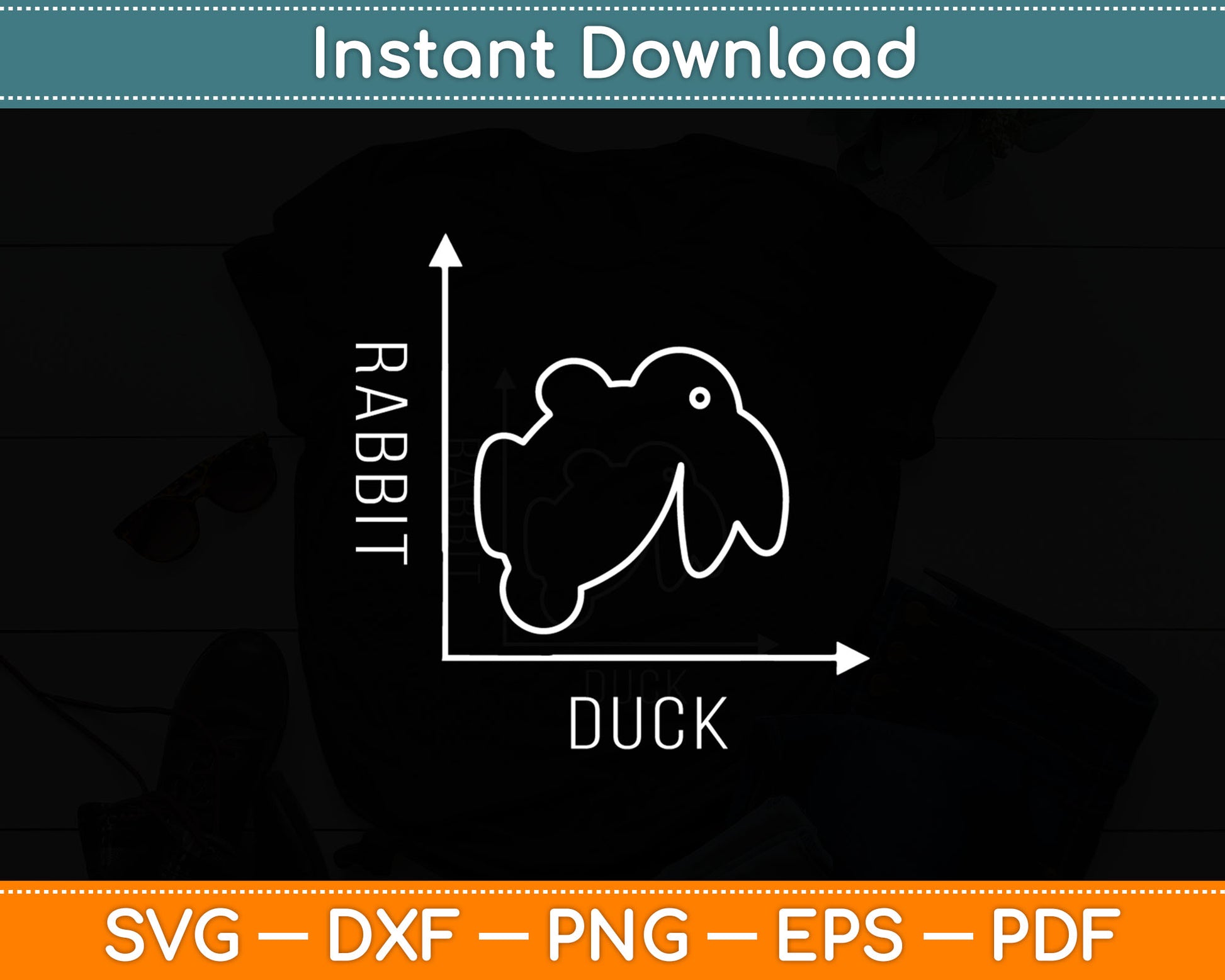 Rabbit Duck Svg Digital Cutting File