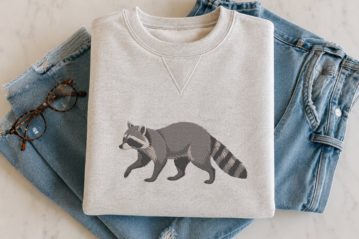 Raccoon Embroidery Design